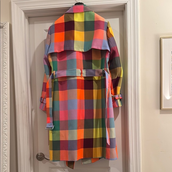 NWT Boden Viral Neon Checkered Trench - Picture 3 of 5